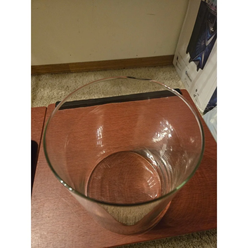 Clear Glass Cylinder Vase Minimalist Round Floral Centerpiece Decorative‎ Jar